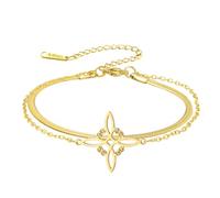 EUEAVAN Brujas Nudo Pulsera Nudo Celta Tobillera Nudo De Bruja Buena Suerte Triquetra Trinidad Amuleto Wiccan Joyería Regalos irlandeses para las mujeres (oro 2)