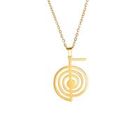 EUEAVAN Cho Ku Rei - Collar con símbolo de Reiki Cho Ku Rei, símbolo de energía, amuleto curativo, colgante de reiki para mujer, collar de geometría sagrada, joyería de meditación en espiral de