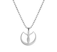 EUEAVAN Collar celta diosa de la fertilidad en espiral fertilidad diosa collar triple luna diosa colgante pagan wiccan magia amuleto joyas regalo para mujeres madre, Medium, Acero inoxidable, No es