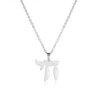 EUEAVAN Collar Chai Judío Colgante Letra Hebrea Clásico Chai Judío Gargantilla Encanto Personalizado Nombre Judío Religioso Joyería Mujeres Día de San Valentín Novia