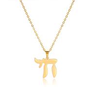 EUEAVAN Collar Chai Judío Colgante Letra Hebrea Clásico Chai Judío Gargantilla Encanto Personalizado Nombre Judío Religioso Joyería Mujeres Día de San Valentín Novia