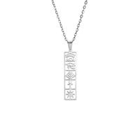 EUEAVAN Collar con colgante de cartouche para mujer, collar de cruz de ojo de Horus/Ankh, collar con nombre personalizado, jeroglífico, amuleto egipcio antiguo, regalo de joyería, Acero inoxidable, No
