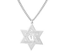EUEAVAN Collar con colgante de estrella de David, judío, amuleto de la Cabalá, joyería cristiana, hexagrama de Hanukkah, regalo para mujeres y hombres