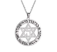 EUEAVAN Collar con colgante de estrella hebrea de seis hombres con diamantes de estrella de David, Judaica Six Mans Star para hombre, joyería para mujer