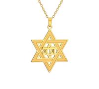 EUEAVAN Collar con estrella de David del Tetragrammaton Yhvh Yhwh Jehová Yahvé en hebreo, collar de estrella judía, nombres bíblicos de Dios, colgante, joyería judía de Israel, oraciones de Janucá