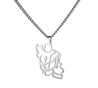 EUEAVAN Collar con mapa de Irán Colgante con bandera iraní Caligrafía persa Orgullo patriótico Paz Joyería Serie de recuerdos Regalos para mujeres y hombres («ایران» - Irán plata)
