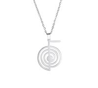 EUEAVAN Collar con símbolo Cho Ku Rei Reiki Amuleto con símbolo energético Cho Ku Rei Colgante curativo Reiki para mujer Geometría sagrada Yoga Espiral de poder Joyería para meditación