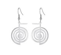 EUEAVAN Collar con Símbolo de Reiki Cho Ku Rei Amuleto de Energía Cho Ku Rei Colgante de Reiki Sanador para Mujeres Joyería de Geometría Sagrada Yoga Espiral de Poder Joyería de Meditación, Acero