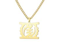 EUEAVAN Collar con símbolos africanos Adinkra Colgante con mapa de África Adinkra Gye Nyame Joyería étnica Medallón Regalo para mujer y hombre (Oro)