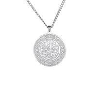 EUEAVAN Collar de Alá con colgante islámico ayatul kursi protección del Corán Asma - Ul - Husna collar de caligrafía árabe escritura musulmana religiosa joyería islámica, regalo para mujeres y