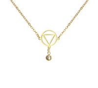 EUEAVAN Collar de Alcohólicos Anónimos AA Colgante circular triangular curativo Joyería para la recuperación sobria Nuevos comienzos Regalo de sobriedad para mujeres (Oro)