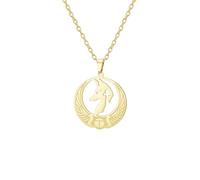 EUEAVAN Collar de Anu gipcio, cruz Ankh, diosa Isis, ala escarabajo, wicca, pagana, colgante de piedras preciosas mágicas, amuleto de poder antiguo, dios egipcio, mitología, regalo para mujeres y