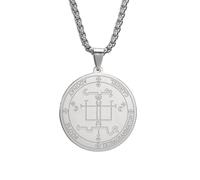 EUEAVAN Collar de arcángel Gabriel, amuleto, collar de ángel de la guarda, medalla, arcángel Miguel, colgante de Salomón, insignia del Santo Arcángel, joyas para hombres, Acero inoxidable, No es una