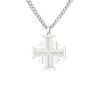 EUEAVAN Collar de cruz, caballeros templarios, medallón, disco, griego, joyería religiosa, declaración de oración, bautizo, regalo para mujeres y hombres