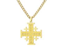EUEAVAN Collar de cruz, caballeros templarios, medallón, disco, griego, joyería religiosa, declaración de oración, bautizo, regalo para mujeres y hombres