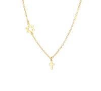 EUEAVAN Collar de cruz de estrella de David para mujer, hexagrama de seis puntas, colgante de estrella judía, cruz de Cristo, joyería religiosa cristiana, regalo de Israel Hanukkah, Medium, Acero