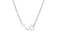 EUEAVAN Collar de cruz de estrella de David para mujer, hexagrama de seis puntas, colgante de estrella judía, cruz de Cristo, joyería religiosa cristiana, regalo de Israel Hanukkah, Medium, Acero