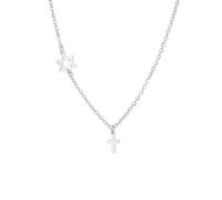 EUEAVAN Collar de cruz de estrella de David para mujer, hexagrama de seis puntas, colgante de estrella judía, cruz de Cristo, joyería religiosa cristiana, regalo de Israel Hanukkah, Medium, Acero