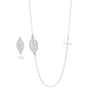 EUEAVAN Collar de cruz de la Virgen María para mujer, Virgen de Guadalupe, Nuestra Señora de Guadalupe, collar de la Madre María, colgante de medalla milagrosa, amuleto cristiano, joyería de fe