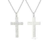 EUEAVAN - Collar de cruz infinita con nudo celta irlandés, colgante infinito, amuleto religioso, joyería cristiana, bautismo o Pascua para mujeres y hombres, Medio, Acero inoxidable, Sin piedra