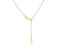 EUEAVAN Collar de cruz infinita en Y para mujer, colgante de cruz infinita, amuleto religioso, joyería cristiana, primera comunión, confirmación, bautismo o regalo de fe de Pascua, Medio, Acero