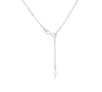 EUEAVAN Collar de cruz infinita en Y para mujer, colgante de cruz infinita, amuleto religioso, joyería cristiana, primera comunión, confirmación, bautismo o regalo de fe de Pascua, Medio, Acero