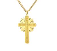 EUEAVAN Collar de cruz ortodoxa rusa IC XC NIKA, collar de cruz de Jesús, crucifijo bizantino, cruz cristiana, oriental, retro, joyería religiosa, regalo, Medio, Acero inoxidable, No es una piedra