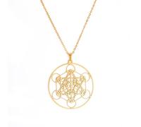 EUEAVAN Collar de cubo de Metatrón, cubo de metatrón, colgante de geometría sagrada, sellos de arcángel, ángel, metatrón, collares de declaración de protección espiritual, talismán para mujer, Medium