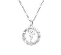 EUEAVAN Collar de hadas con colgante de princesa de cuento de hadas, joyería elegante de moda, regalo de bailarina de ballet para mujer, Medium, Acero inoxidable, No es una piedra preciosa
