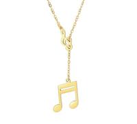 EUEAVAN Collar de notas musicales para mujer Clave de sol Colgante Joyería musical Regalo inspirador para amante de la música Profesora de música (oro)
