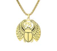 EUEAVAN Collar de ojo de Horus, escarabajo egipcio, diosa alada, Isis, Ankh, cruz de ojo de Ra, colgante de Egipto, llave de la vida, amuleto de protección, joyería para hombres y mujeres, Medium