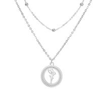 EUEAVAN Collar de princesa Wendy Campanilla con colgante de hada Elfo bailarina mágica de ballet con corazón de circonita cúbica con colgante de alas de ángel Joyería con cita de cuento de hadas