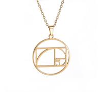 EUEAVAN Collar espiral de Fibonacci Collar de la proporción áurea Colgante de la proporción áurea Joyas con números de Fibonacci Geometría sagrada Regalos para profesores de matemáticas y arquitectos