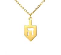 EUEAVAN Collar hebreo Chai para mujer, símbolo judío, colgante de letra hebrea, collar de chai, símbolo de Chai, nombre judío, amuleto judío, joyería religiosa judaica, Medium, Acero inoxidable, No es