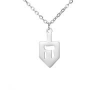 EUEAVAN Collar hebreo Chai para mujer, símbolo judío, colgante de letra hebrea, collar de chai, símbolo de Chai, nombre judío, amuleto judío, joyería religiosa judaica, Medium, Acero inoxidable, No es