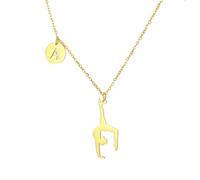 EUEAVAN Collar inspirador para gimnasia, colgante de gimnasia, bailarina, amantes del deporte, baile, solo, gimnasia, equipo, joyería, mujer, entrenador, hija, M, Acero inoxidable, No es una piedra