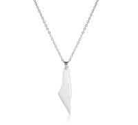 EUEAVAN Collar Palestina para mujer Collar con mapa de Israel Bandera de Israel Mapa del país Mapa de Palestina Contorno del mapa del país Joyería para hombre (mapa plata3)