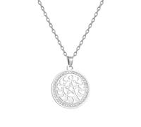 EUEAVAN Fase lunar collar para mujeres pentagrama pentáculo colgante triple diosa sol luna creciente luna llena encanto pagano joyería wiccan regalo (plata 1)