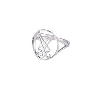 EUEAVAN Gótico Leviatán Satánico Cruz Anillo Demonio Satanás Brimstone Oculto Lucifer Joyería Religiosa Brujería Amuleto Mujer Hombres