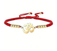EUEAVAN Hindú OM OHM AUM Sánscrito Símbolos Espiritual Pulsera suerte Pareja Encanto Jade Hilo Bangle Yoga Amuleto Tobilleras Accesorios de Joyería