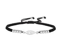 EUEAVAN Ichthus - Pulsera de Jesucristo hecha a mano con cuerda de la suerte, sello de Jerusalén, amuleto de Ichthys, joyería cristiana, regalo de bautizo o Pascua para mujeres y hombres, ajustable