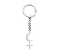 EUEAVAN Lilith Llavero Sigil de Lilith Diosa Fase Lunar Llavero Bruja Pagana Hécate Mitología Amuleto Joyería Regalos Bruja, Black Moon Lilith Silver, M