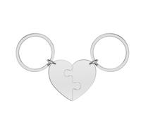 EUEAVAN Llavero Corazón Roto Mejor Amigo BFF Para Siempre Dos Mitades de Corazón Llavero A juego Joyas para Parejas Regalo de San Valentín (2, Plata)