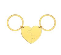 EUEAVAN Llavero Corazón Roto Mejor Amigo BFF Para Siempre Dos Mitades de Corazón Llavero A juego Joyas para Parejas Regalo de San Valentín (2, Oro)