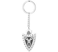 EUEAVAN Llavero vikingo Odin Valknut con nudo celta, protección de runa nórdica, amuleto pagano, joyería de mitología, regalo, Plateado, Medium