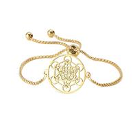 EUEAVAN Metatron Cube - Pulsera de geometría sagrada con símbolo cósmico, colgante de metatrón, arte de flor de la vida, joyería de acero inoxidable para mujer, Medium, Acero inoxidable, No es una