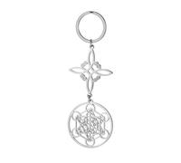 EUEAVAN Metatron - Llavero con forma de nudo de bruja celta, triquetra, trinidad, geometría sagrada, sellos del arcángel, talismán, plateado, Medium