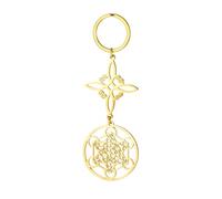 EUEAVAN Metatron - Llavero con forma de nudo de bruja celta, triquetra, trinidad, geometría sagrada, sellos del arcángel, talismán, Oro, Medium