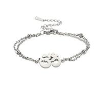 EUEAVAN Om Aum Om Ohm Sánscrito Símbolo Pulsera Moda Tobillera Brazalete Yoga Espiritual Amuleto Amuleto de la suerte Accesorios de joyería