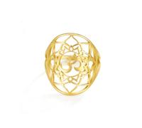 EUEAVAN OM OHM AUM - Anillo hindú de armonía espiritual sánscrita, símbolo de flor de la vida, anillo de chakras, yoga, mandala, amuleto budista, hinduismo, joyería religiosa, regalo de meditación